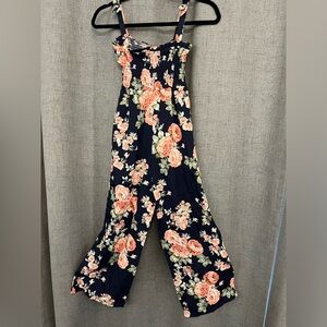 WDIRARA Girl's Jumpsuit Navy Ruffle Size 10Y-11Y